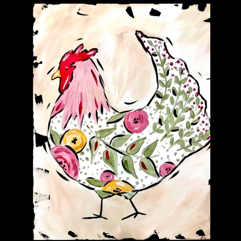 Beautiful Chicken Painting Kit with Instructional Video